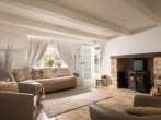 Living room with log burner Living room with log burner